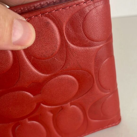 Coach Embossed Leather Wallet Persimmon F74064 - Picture 7 of 12